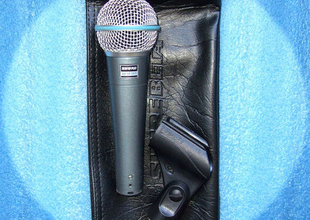Microfon Shure BETA 58A, stativ (suport), cablu 10 m