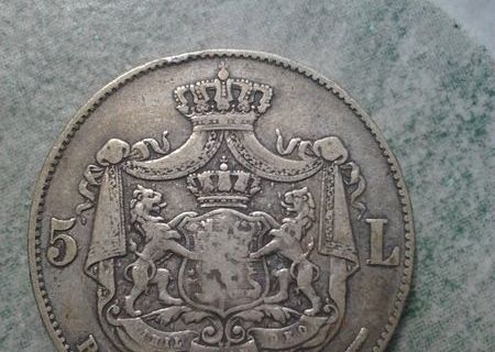 Monezi 5 L 1883,1882,1880 Carol 1