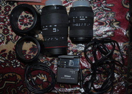 Nikon D3000 + 2 obiective + accesorii