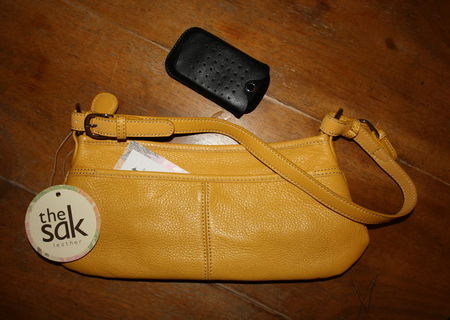 Oferta! Geanta piele noua camel mica - by the sak