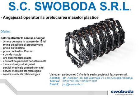 Operator la prelucrarea maselor plastice