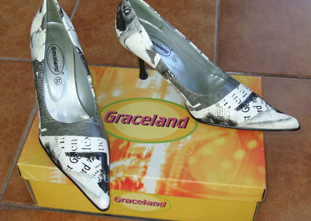 Pantofi dama Graceland Deichmann piele naturala model ziar