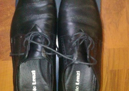 Pantofi piele barbati Fabio Lenzi negri mar. 41
