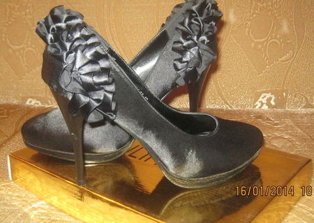 Pantofi satin toc 11 cm