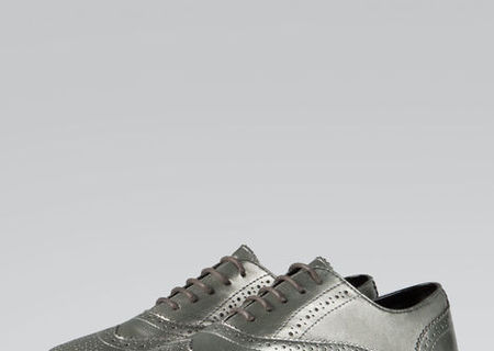 Pantofi Stradivarius/ blucher sport metalizati