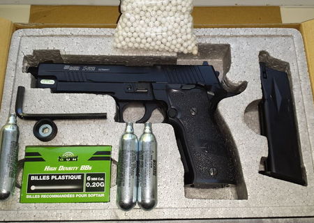 Pistol airsoft Sig Sauer X-Five Blackwater CO2 full metal cu BLOWBACK Pistol airsoft Sig Sauer X-Five Blackwater CO2 full metal cu BLOWBACK