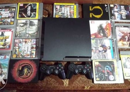 playstation 3slim250gb+15jocuri