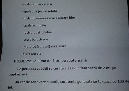 Prestez servicii de curatenie