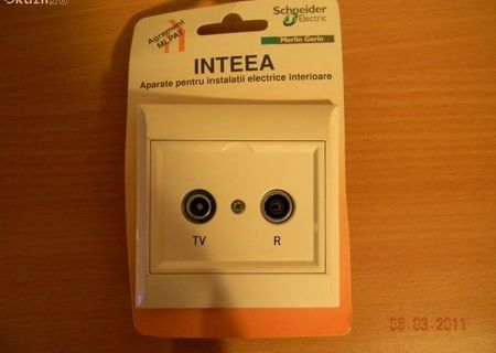 Priză RADIO-TV, albă, montaj ST - INTEEA SCHNEIDER