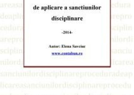 Procedura de aplicare a sanctiunilor disciplinare