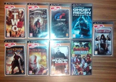 PSP E1004modat +card 8Gb+ 9 jocuri