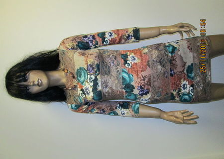 Rochie din bumbac/mulata/cu imprimeu floral