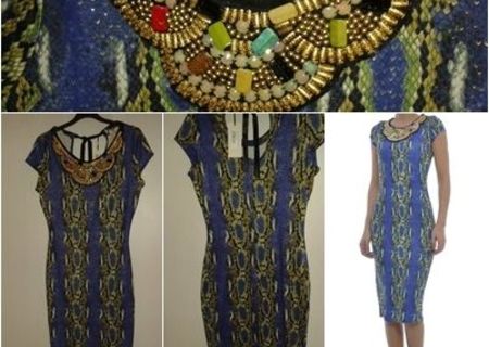 Rochie RareLondon cu imprimeu de sarpe si lant aplicat.Model deosebit !! Rochie RareLondon cu imprimeu de sarpe si lant aplicat.Model deosebit !!