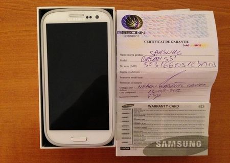 Samsung Galaxy S3 Alb 16GB garantie pachet complet