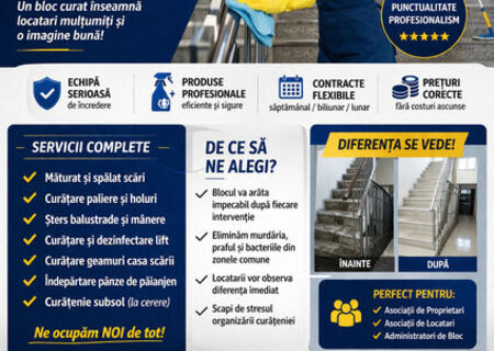 Servicii de curățenie pentru scări de bloc și Asociații de Proprietari &ndash; Săcălaz Timiș | DANISTIR & MANU SRL