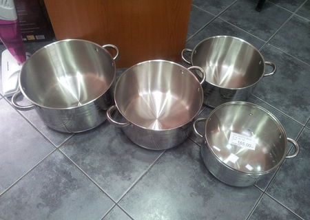 Set 4 cratite de 6L, 7L, 9L, 12L cu capac de sticla Set 4 cratite de 6L, 7L, 9L, 12L cu capac de sticla