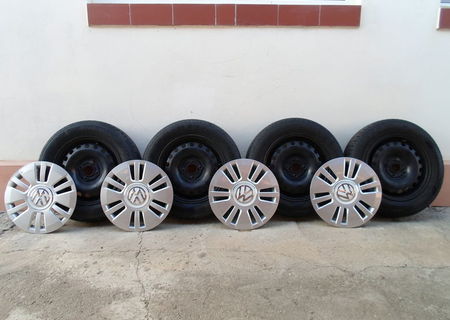 set anvelope vara 165/70/R14 cu jante tabla si capace