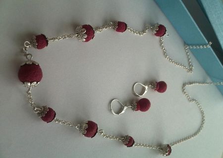 Set cercei si lantisor handmade