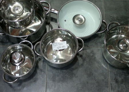 set de oale din inox cu tigaie ceramica
