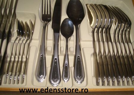 set de tacamuri de 24 pcs roma argintiu cu model