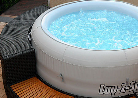 Set PISCINA LAY Z SPA cu hidromasaj si mobilier ornament imitatie ratan