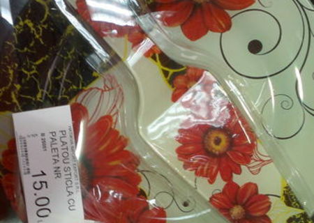 set platou cu paleta sticla