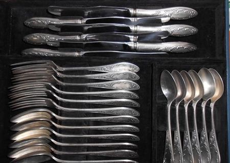 Set tacamuri placate cu argint 24 piese - Rusia