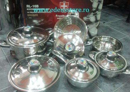 Set vase inox 16 piese Set vase inox 16 piese