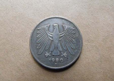 Sifoane de sticla cu cap de aluminiu » Moneda Alemania - German Coin - 5 Mark - 1980