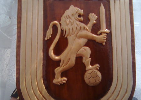 stema FC U CRAIOVA-sculptata in lemn-Irinel Rosoga