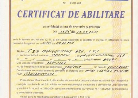 T @ G MANAGEMENT ARG SRL T @ G MANAGEMENT ARG SRL