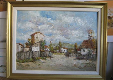 Tablou/Pictura ,lucrare in cutit, ulei, panza lipita pe carton(5)- F. Dumitru Tablou/Pictura ,lucrare in cutit, ulei, panza lipita pe carton(5)- F. Dumitru