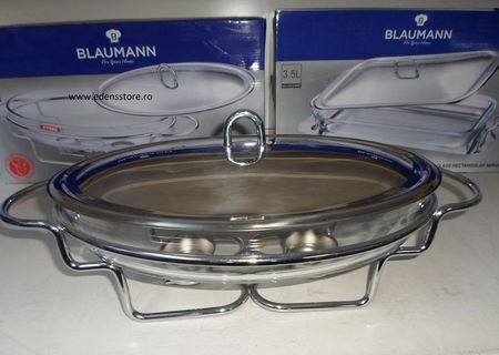 tava ovala din iena pentru servit.are suport si capac din inox