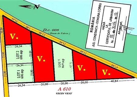 Teren Corbu Extravilan PRIMELE loturi la Faleza