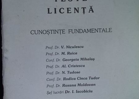 Teste licenta cunostinte fundamentale , UMF Timisoara , 1999