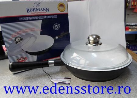 Tigaie ceramica cu capac de sticla