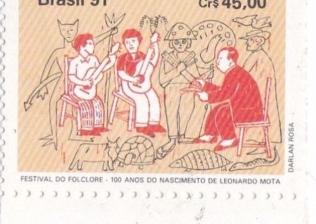 Timbru comemorativ - FESTIVAL DO FOLCLORE - 100 ANOS DO NASCIMENTO DO LENARDO MOTA