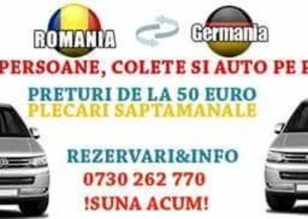 Transport persoane si colete, Romania - Germania