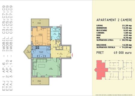 Vand ap 2 camere, decomandat, finisat complet !