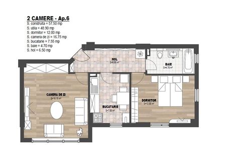 Vand apartament 2 camere cu acces curte proprie