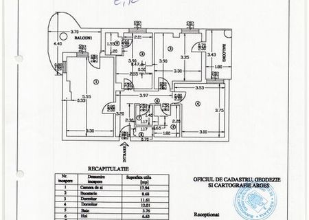 vand apartament 3 camere,dec,Pitesti,zona Real(Rolast)