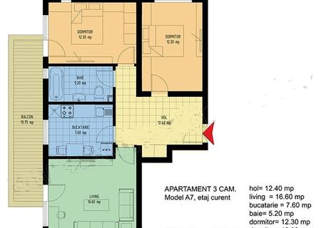 Vand apartament 3 camere decomandat, 77 mp, 8 min Metrou Leonida