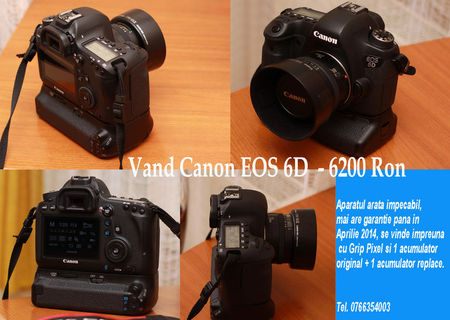 Vand Canon EOS 6D (modelul cu Wifi & GPS) - 6200 Ron