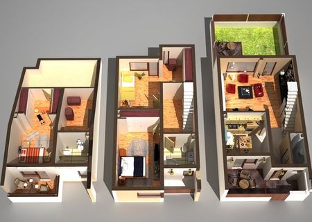 Vand casa tip duplex, compartimentare moderna