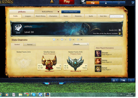 Vand Cont de league of legends (lol) Gold 5