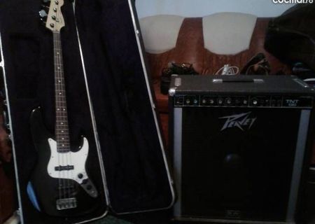 Vand cub Peavey Bass TNT 130 si chitara  Fender jazz bass