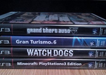 Vand jocuri PlayStation 3: GTA V, Gran Turismo 6, Watch Dogs, Minecraft