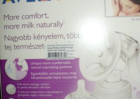 Vand pompa manuala de san Philips Avent Natural - Noua