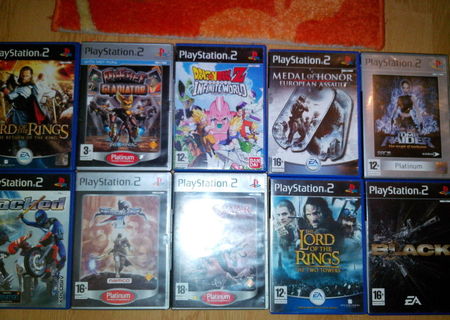 Vand PS2 2 controlere+8 jocuri+card8 MB