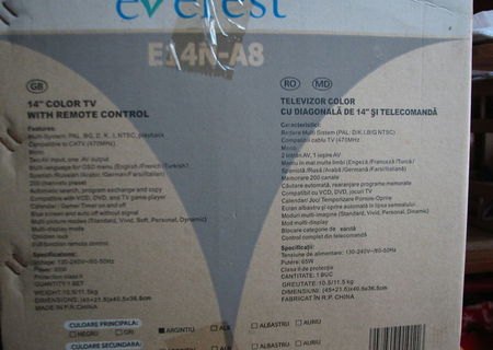 Vand televizor color EVEREST, diag.37 cm.